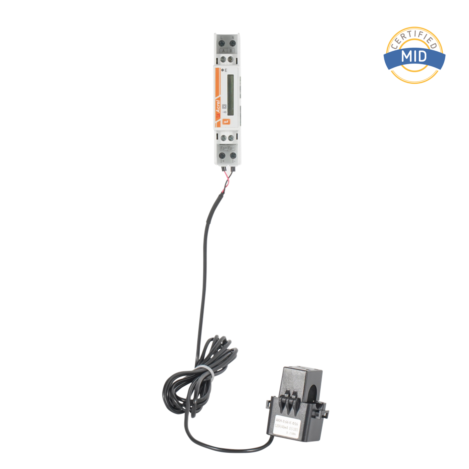 Jednofazowy licznik energii prądu przemiennego z certyfikatem MID i zewnętrznym przekładnikiem prądowym